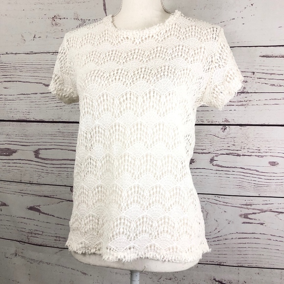 NSF Annette Cream Lace Tee Top - Picture 3 of 9